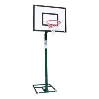 Set of monotubular minibasketball baskets with wheels, without backboard, ring or counterweight